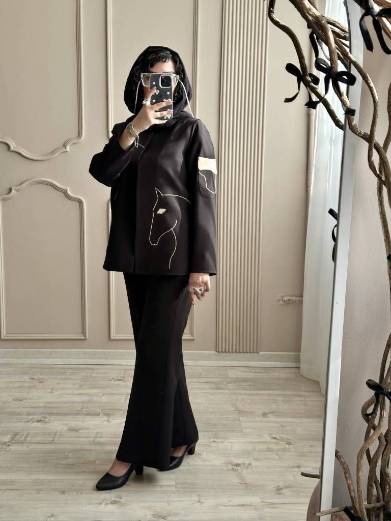 کت و شلوار گلدوزی الینا