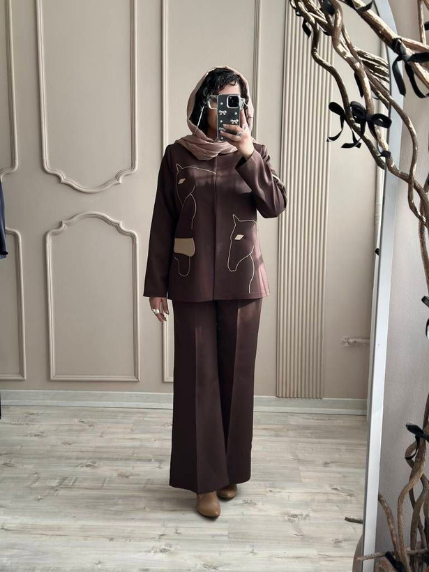 کت و شلوار گلدوزی الینا