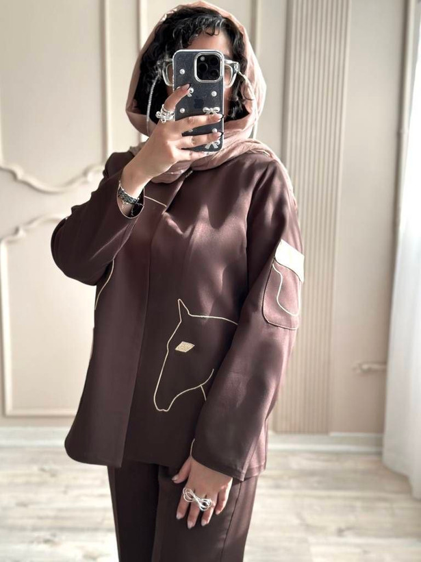 کت و شلوار گلدوزی الینا