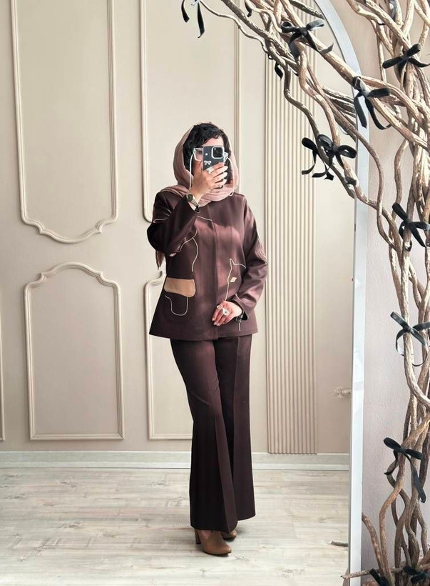 کت و شلوار گلدوزی الینا
