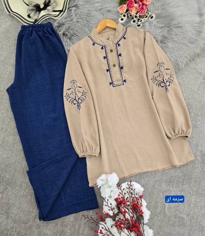 تونیک شلوار ست گندم